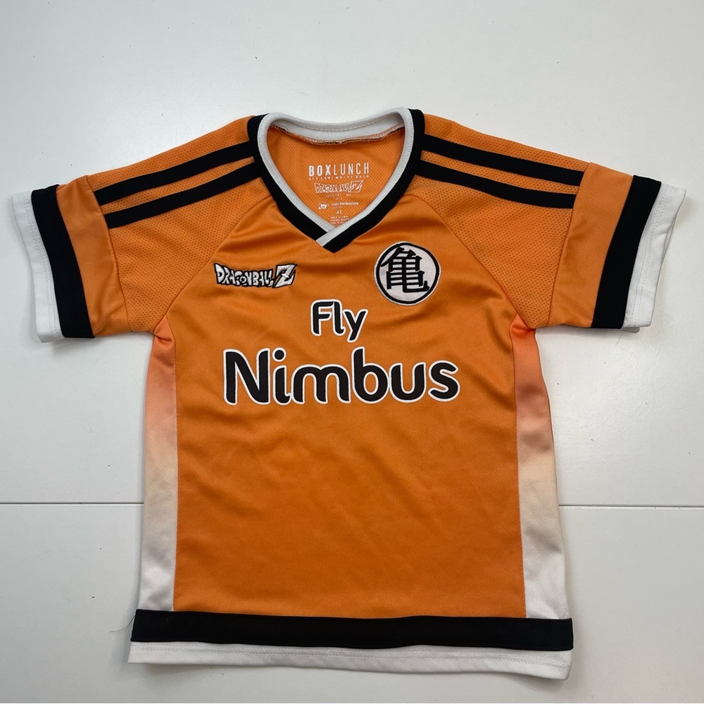 BoxLunch Dragon Ball Z Goku Flying Nimbus toddler soccer jersey 4T
